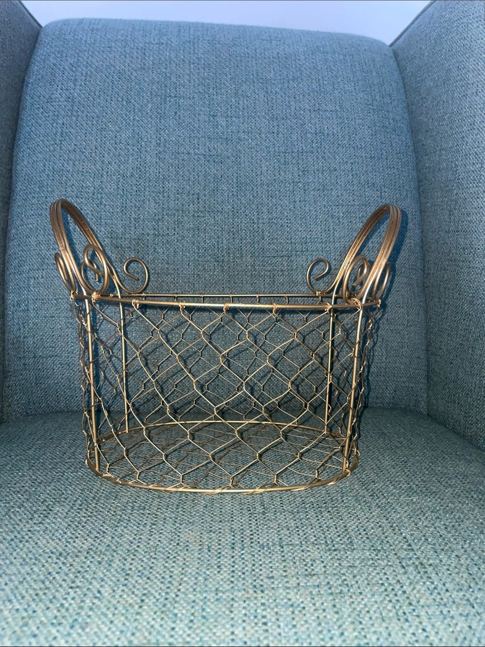 3 Vintage-Style Metal Wire Basket in Gold
